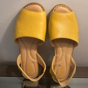 Born Yellow Open-Toe Slingback Sandals